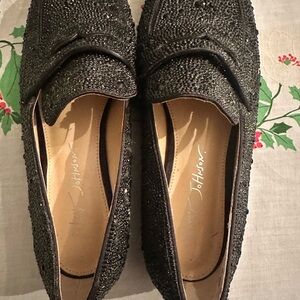 Betsey Johnson Black Beaded Loafers